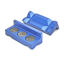 Magnetic Billet Aluminum Vise Jaws, Blue Anodized