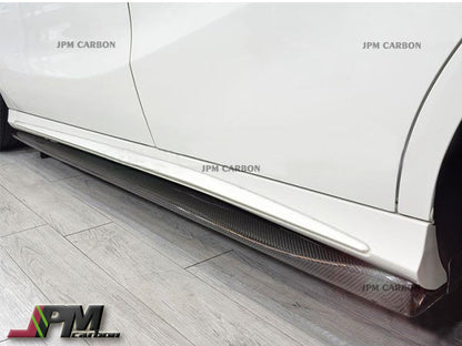 RZ Style Carbon Fiber Side Skirt Expansion Lips for FOR 2013-2018 Mercedes-Benz W176 A-Class with AMG Sport Package & A45 Only