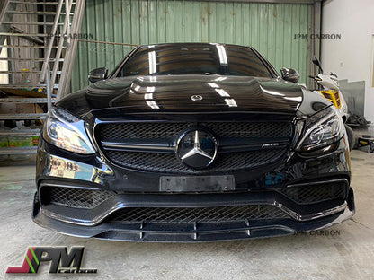 Carbon Fiber Front Bumper Center Lip Fits For 2015-2021 Mercedes-Benz W205 C63 Only