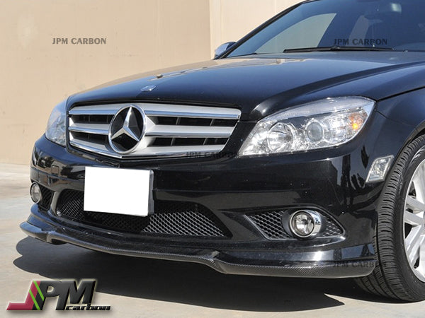 CS Style Carbon Fiber Front Bumper Add-on Lip Fits For 2008-2011 Mercedes-Benz W204 Pre-facelift C-Class with AMG Sport Package Only