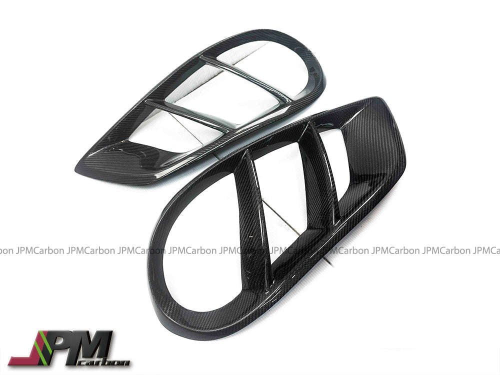 [JPMCarbon] Carbon Fiber Front Bumper Vent Add-on Covers Fits For 2015-2018 Mercedes-Benz W205 Pre-facelift C-Class w/ AMG Sport Package