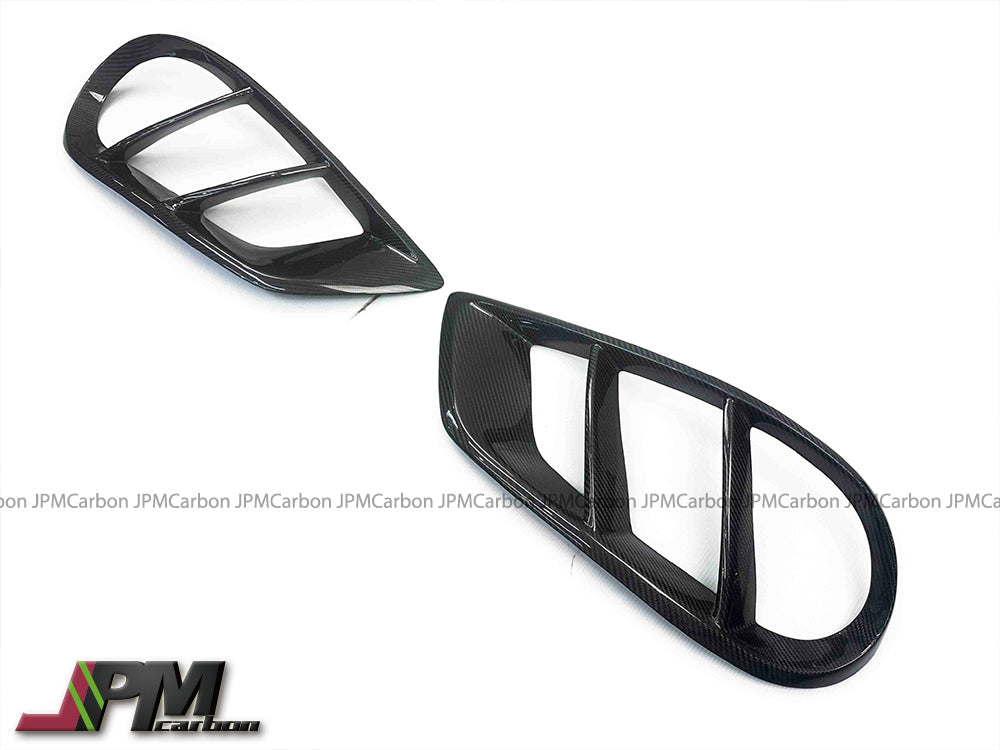 [JPMCarbon] Carbon Fiber Front Bumper Vent Add-on Covers Fits For 2015-2018 Mercedes-Benz W205 Pre-facelift C-Class w/ AMG Sport Package