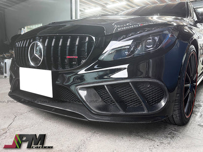 [JPMCarbon] Carbon Fiber Front Bumper Vent Add-on Covers Fits For 2015-2018 Mercedes-Benz W205 Pre-facelift C-Class w/ AMG Sport Package