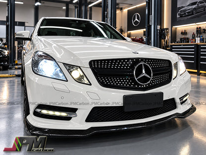CS Style Carbon Fiber Front Bumper Add-on Lip Fits For 2010-2013 Mercedes-Benz W212 Pre-facelift E-Class with AMG Sport Package Only