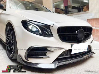 [JPMCarbon] B Style Carbon Fiber Front Bumper Add-on Lip Fits For 2017-2020 Mercedes-Benz W213 Pre-Facelift E-Class Sedan with AMG Sport Package Only