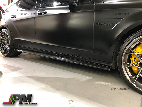 DP Style Carbon Fiber Side Skirt Lips Fits For 2011-2014 Mercedes-Benz W218 Pre-Facelift CLS-Class with AMG Sport Package Only