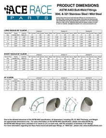 2-1/2" Schedule 10 Short Radius 90° Elbow 304 Stainless