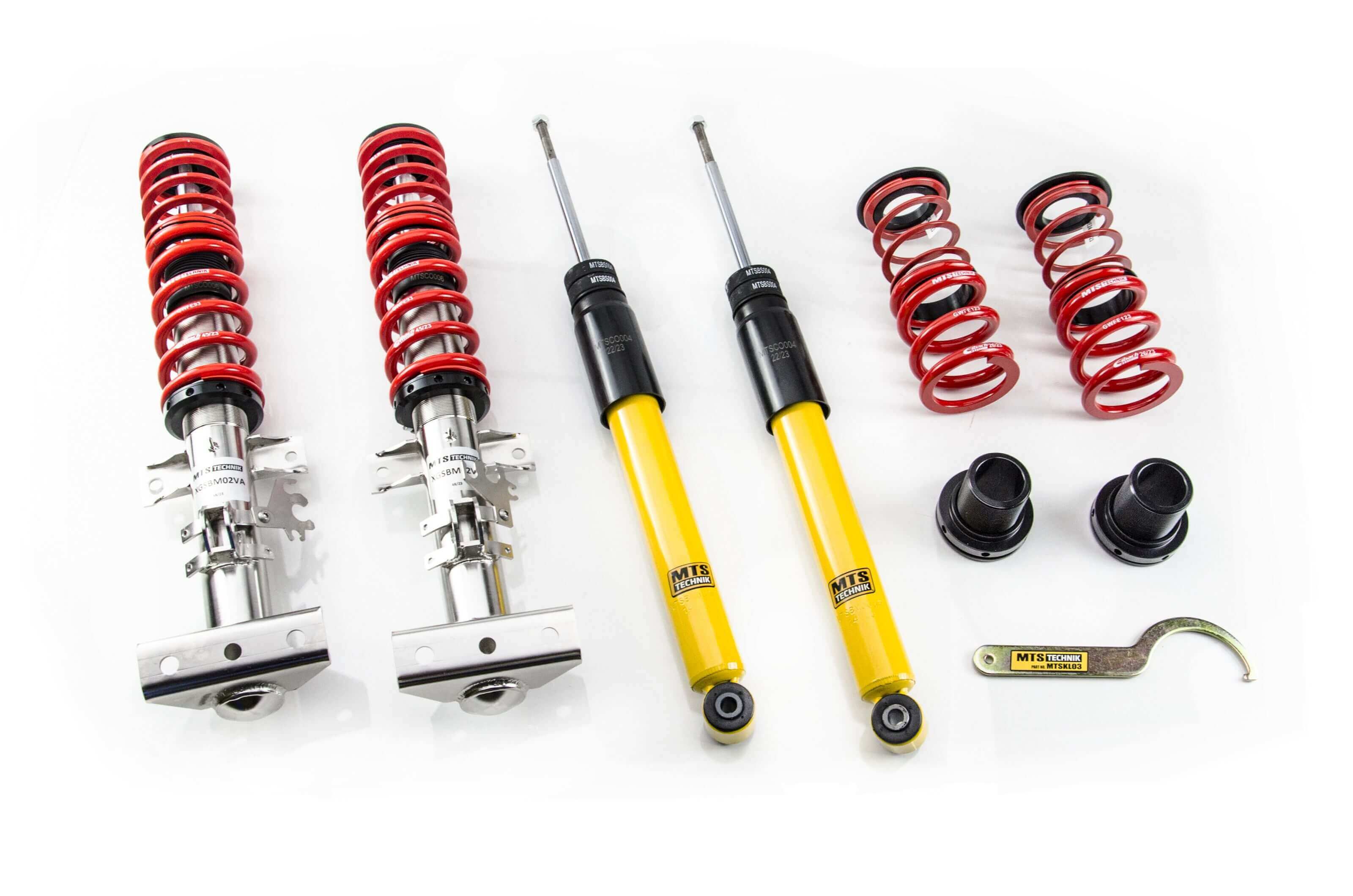 MTS Technik Stance Series Coilover Kit - Without Front and Rear Top Mount, Inox Housing for 1992-1999 BMW 320i (E36)