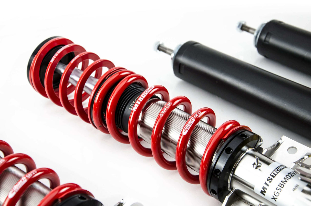 MTS Technik Street Series Coilover Kit - Without Front and Rear Top Mount, Inox Housing for 1995-2002 BMW 318ti (E36)