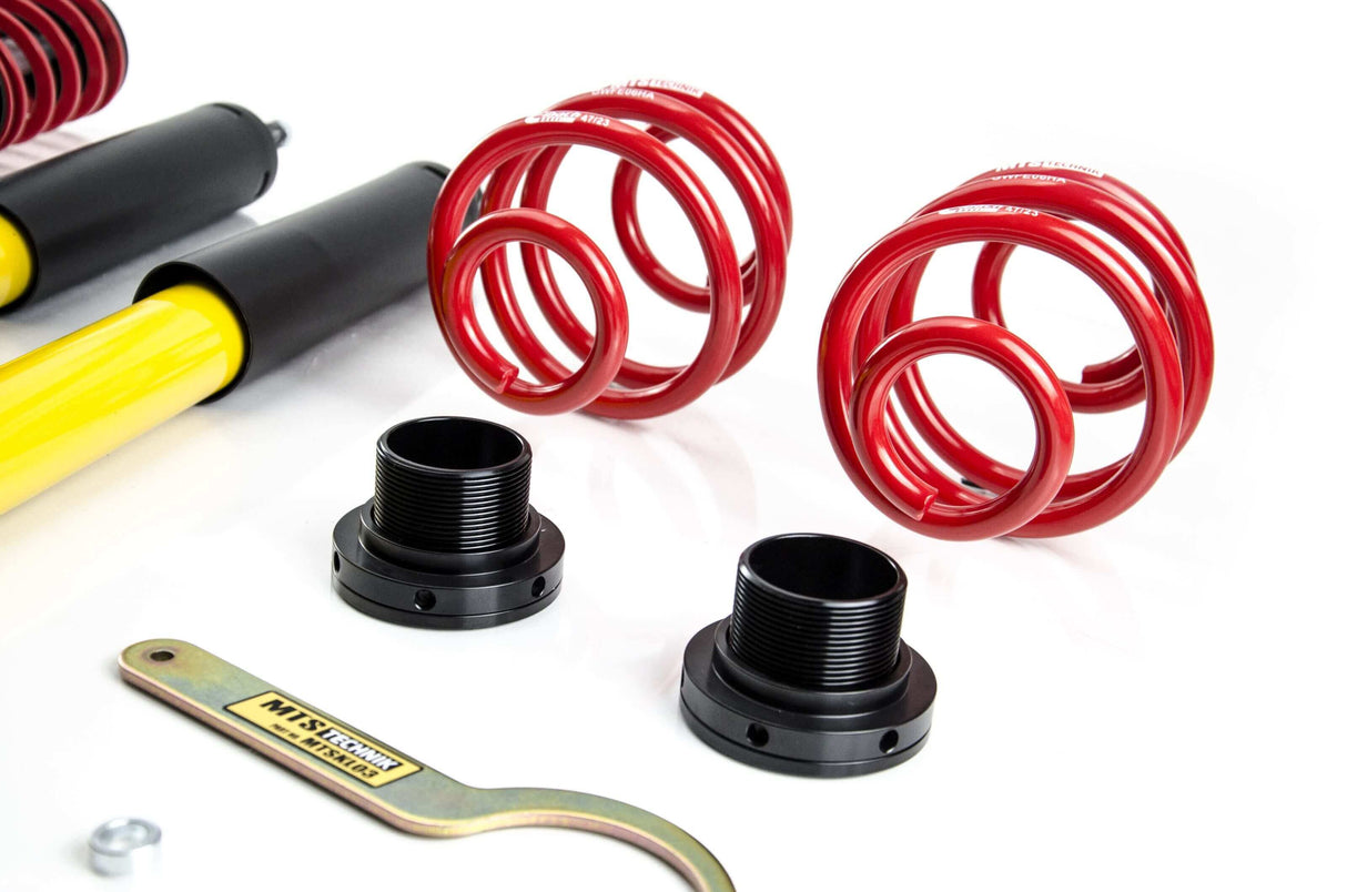 MTS Technik Street Series Coilover Kit - Without Front and Rear Top Mount, Inox Housing for 1995-2002 BMW 318ti (E36)