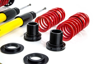 MTS Technik Street Series Coilover Kit - With Front Top Mount, Without Rear Top Mount, Inox Housing for 1992-1999 BMW 328is (E36)