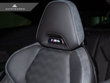AutoTecknic Dry Carbon Front Seat Illuminated Emblem Surround Set - BMW M