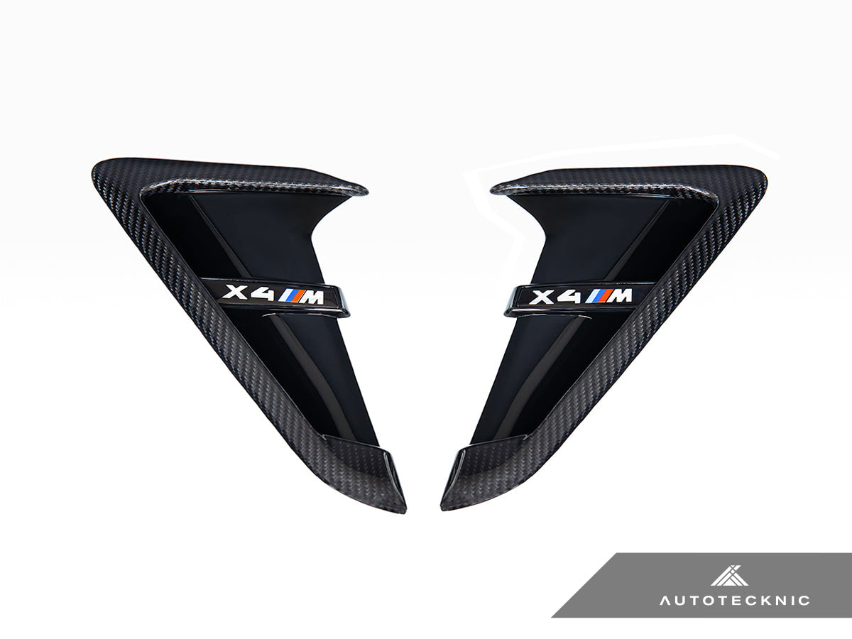 AutoTecknic Dry Carbon Gloss Black Fender Trim Set - F97 X3M | F98 X4M