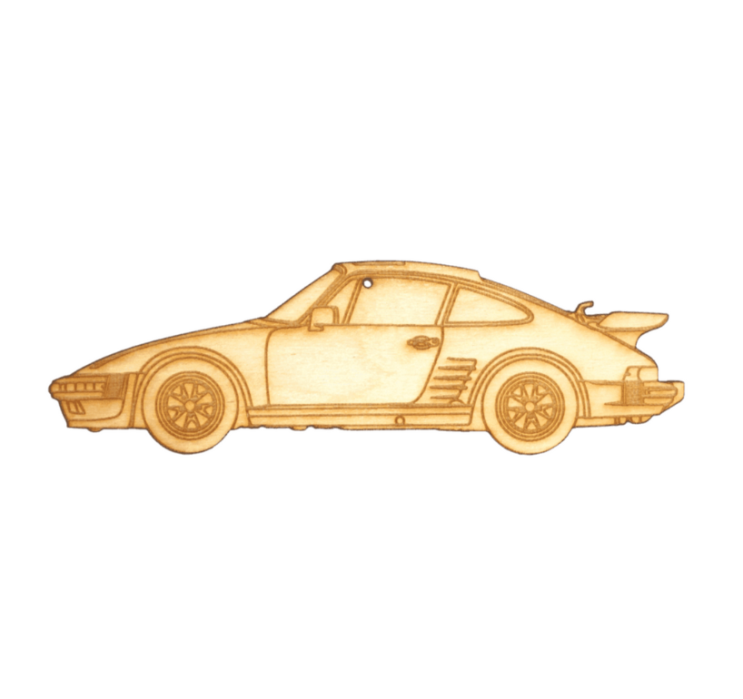 ZSPEC Laser-Engraved Birch Ornament, Style: Porsche 911 / 935, ~5-inch Wide