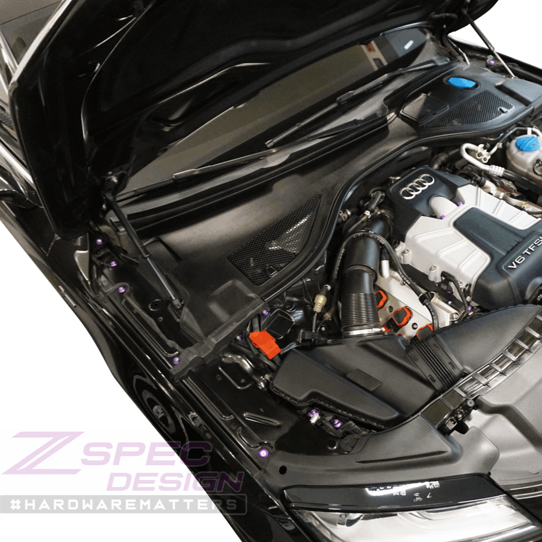 ZSPEC Stage-2 Dress Up Bolts® Fastener Kit for '12-18 Audi A7 4G8 3.0L, Stainless & Billet