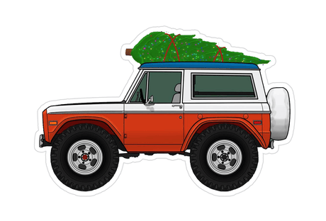 Ford Bronco Christmas-Themed Vinyl Decal / Sticker