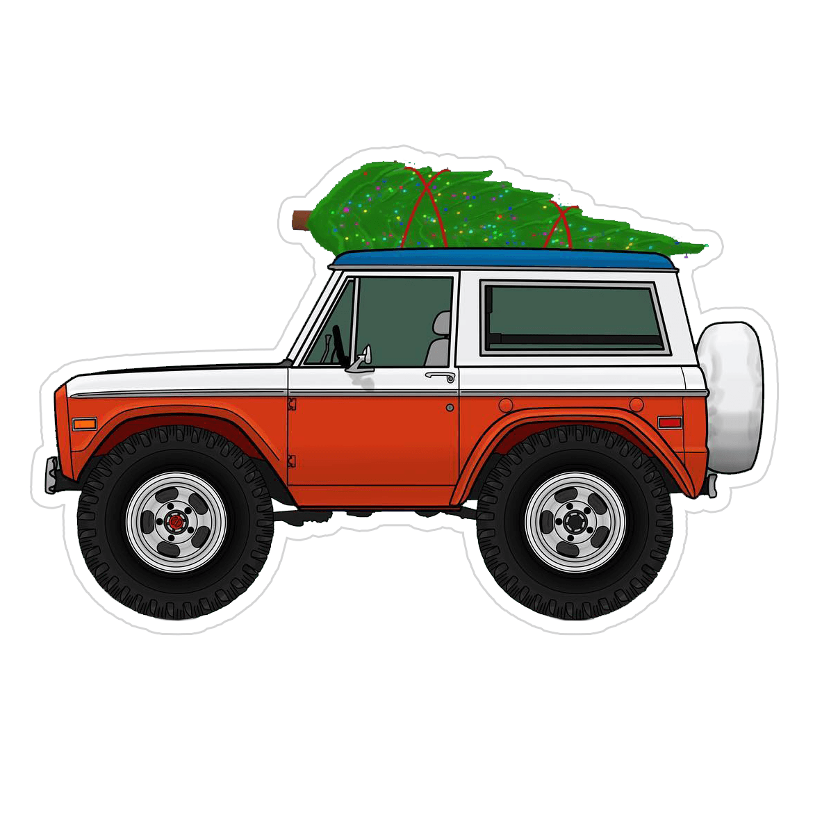 Ford Bronco Christmas-Themed Vinyl Decal / Sticker
