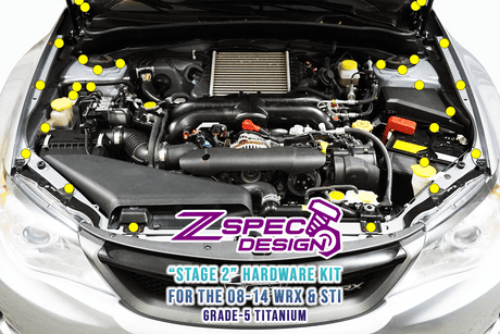 ZSPEC "Stage 2" Dress Up Bolts® Fastener Kit for '08-14 Subaru WRX & STi, Titanium