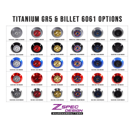 ZSPEC Fenders Fastener Kit for '18+ Stinger GT, Titanium & Billet Hardware