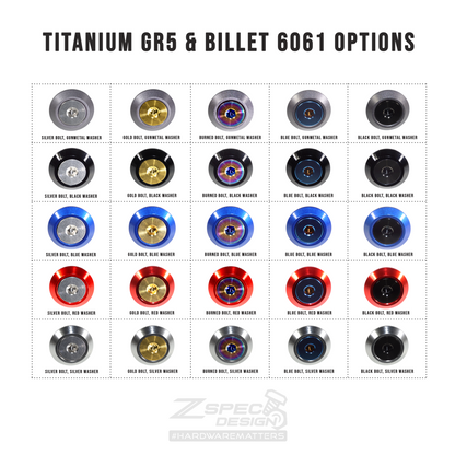 ZSPEC Stage-1 Dress Up Bolts® Fastener Kit for '09-23 Nissan GTR (R35), Titanium & Billet