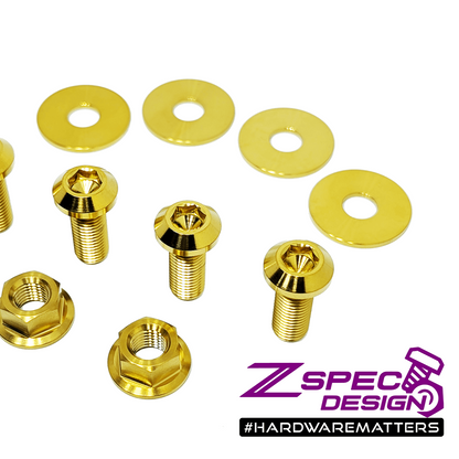 ZSPEC Strut Brace Fasteners for Nissan 370z, M10-1.25 Hardware, Titanium
