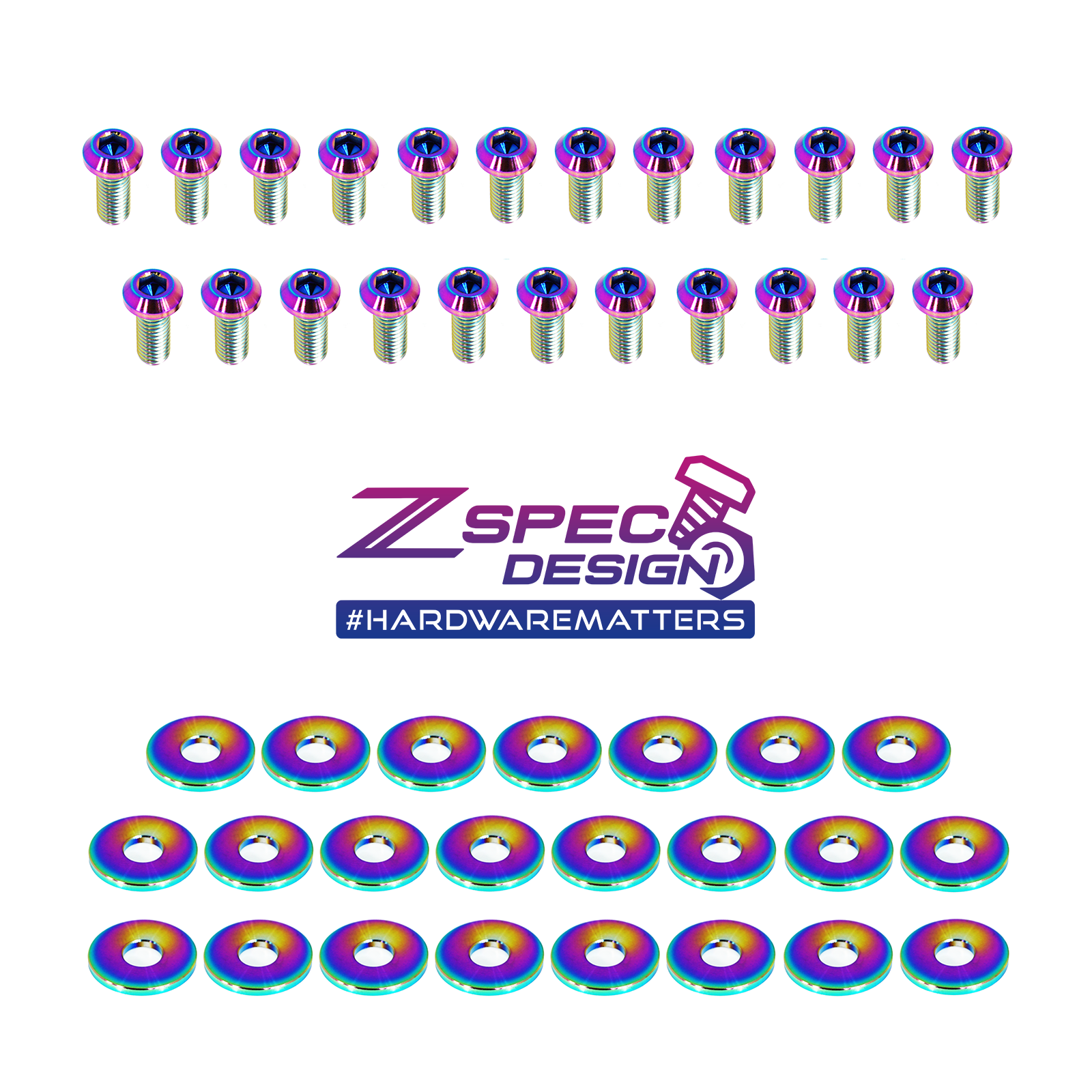 ZSPEC Utili-Track Sides & Rear Fastener Kit for '05+ Nissan Frontier D40/D41, Titanium