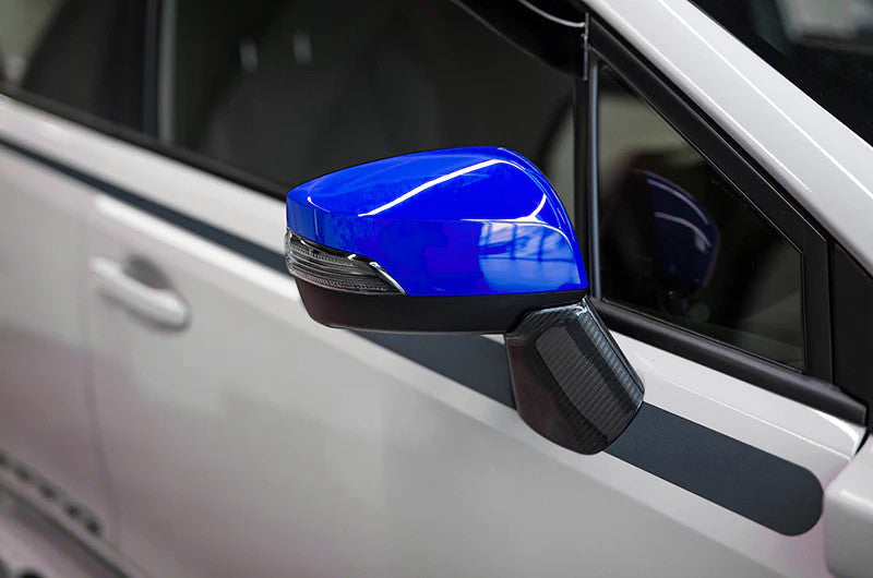 OLM OE Style Mirror Cover with Turn Signal Cutout - World Rally Blue - 2015-2021 Subaru WRX / STI / 2015-2017 Crosstrek