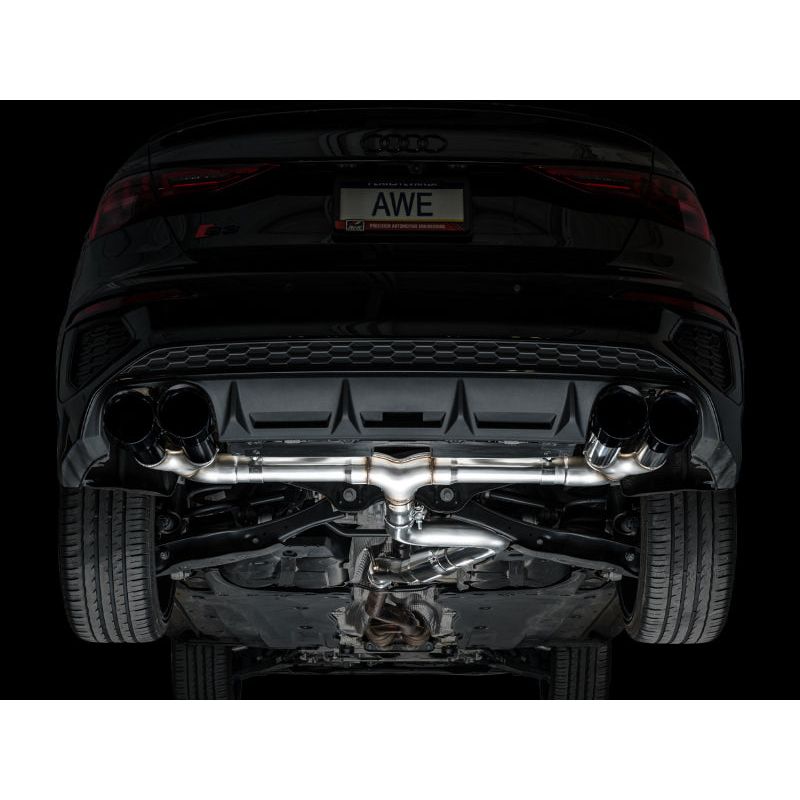 AWE 22-24 Audi 8Y S3 Track Edition Exhaust - Diamond Black Tips