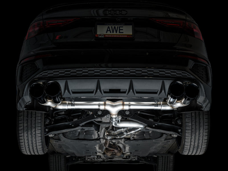 AWE Tuning AWE 22-24 Audi 8Y S3 Track Edition Exhaust - Diamond Black Tips 3020-43897