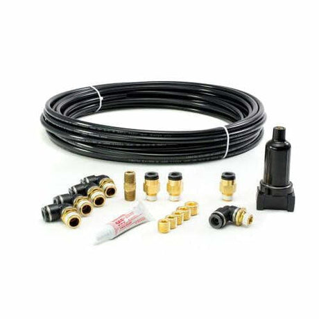 AccuAir 3/8" DOT/PTC Fitting Kit; 50 FT DOT Airline; 3/8" NPT for Air Springs; Aluminum Filter/Trap