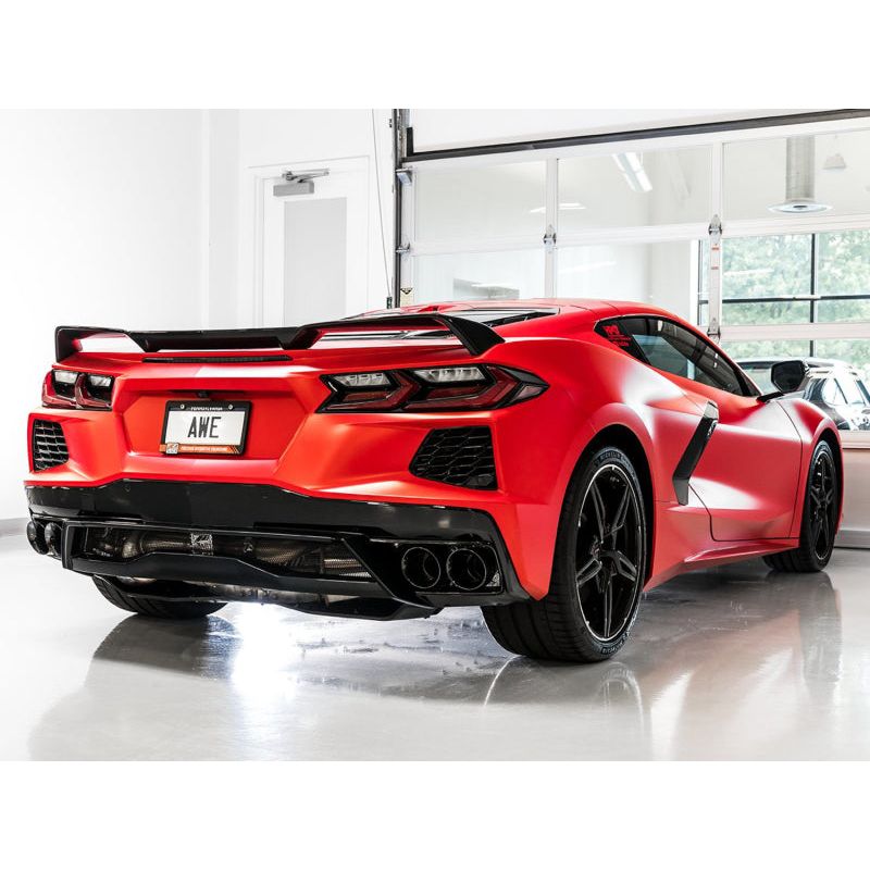 AWE Tuning 2020+ Chevrolet Corvette (C8) Track Edition Exhaust - Quad Diamond Black Tips