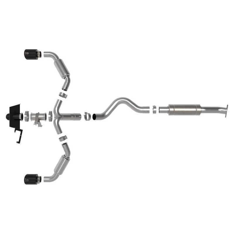 aFe 23-24 Toyota GR Corolla L3 1.6L (t) Gemini XV 3in to 2-1/2in Cat Back Exhaust w/ Black Tips