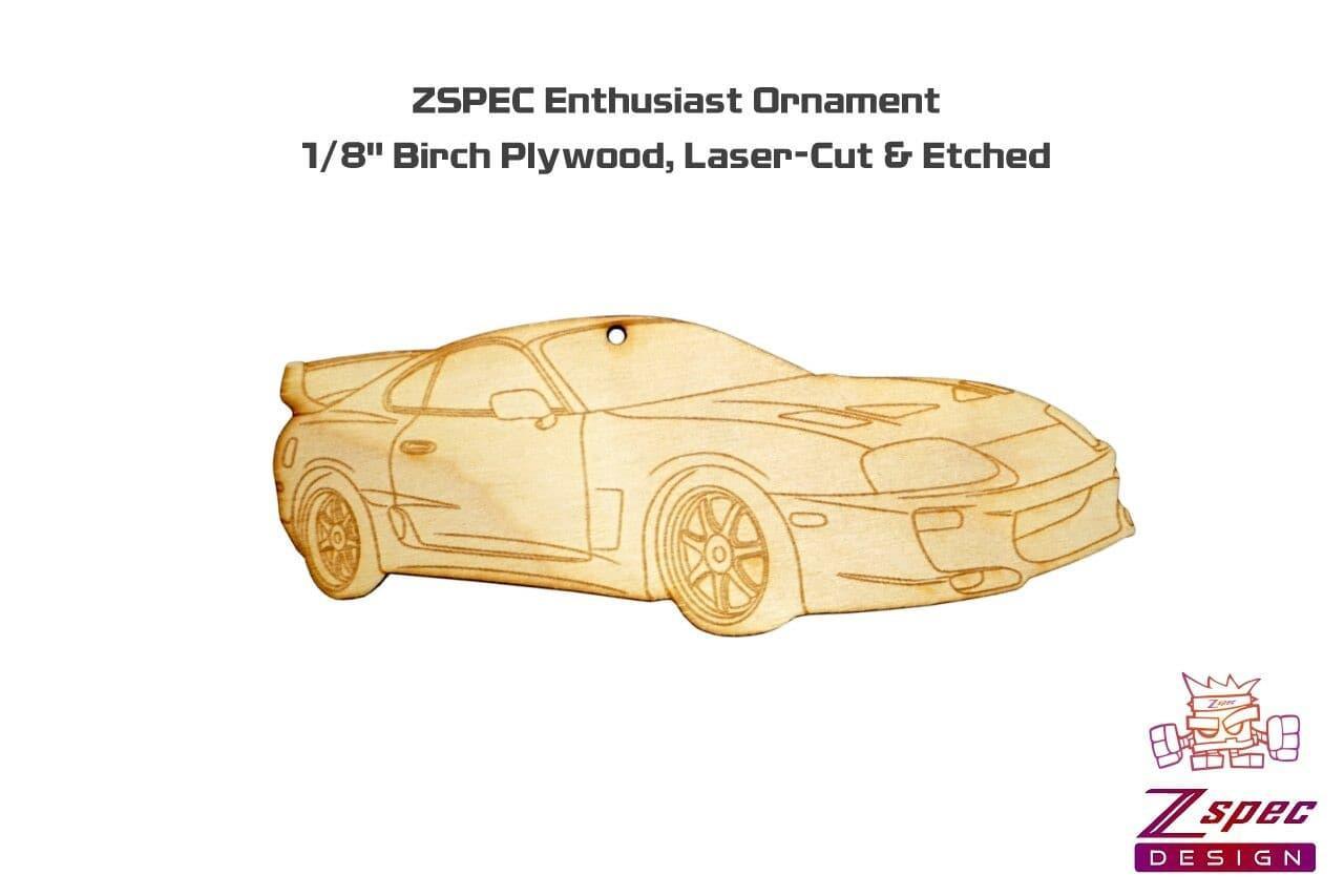 ZSPEC Laser-Engraved Birch Ornament, Style: Toyota Supra MKIV, ~5-inch Wide
