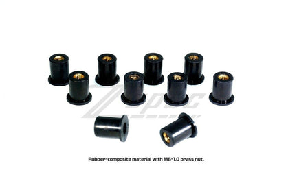 ZSPEC M6 Rubber-Composite Well Nuts for Body Kits and Flares, 10-Pack