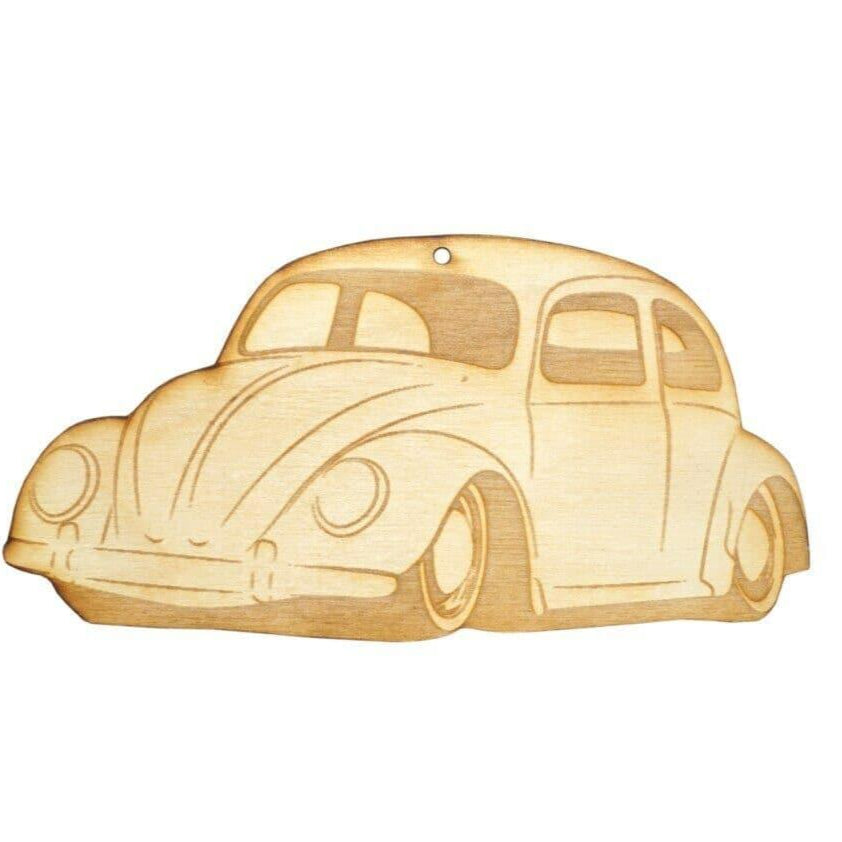 ZSPEC Laser-Engraved Birch Ornament, Style: VW Classic Beetle/Bug, ~5-inch Wide