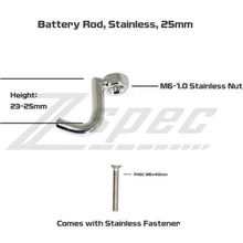 ZSPEC Battery Bracket Rod, 25mm w/FHSC M6 Bolt/Fastener, Stainless
