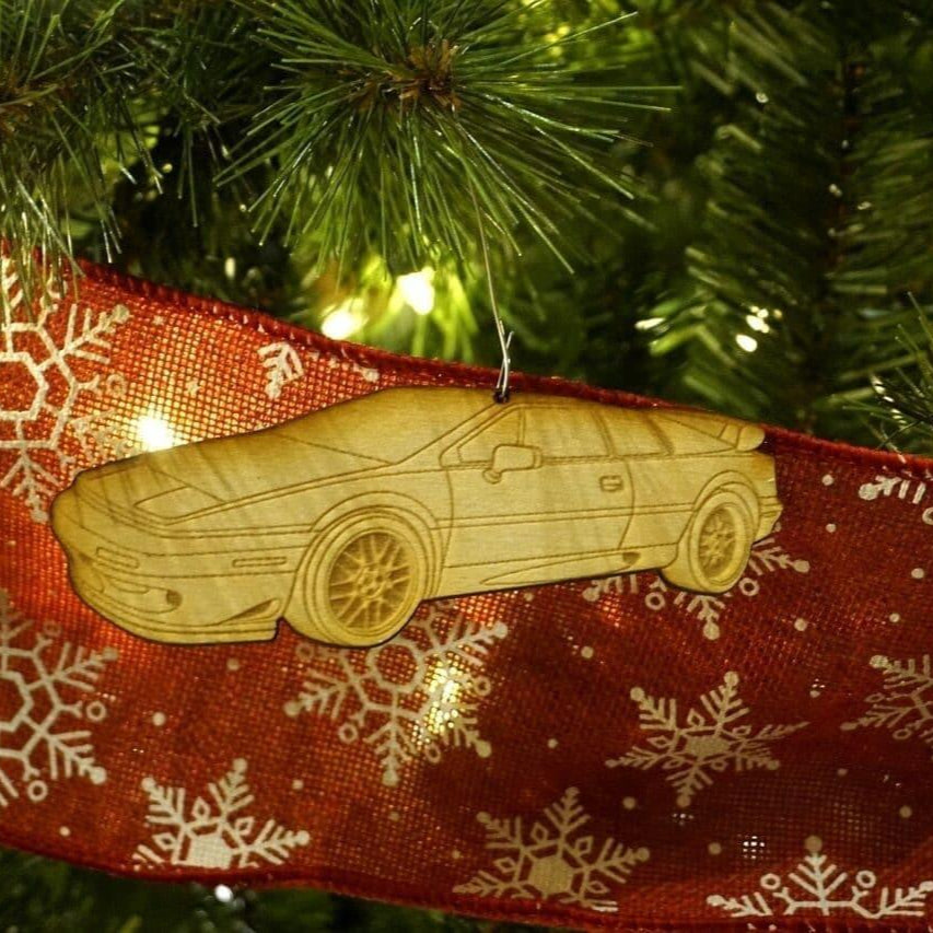 ZSPEC Laser-Engraved Birch Ornament, Style: Lotus Esprit, ~5-inch Wide