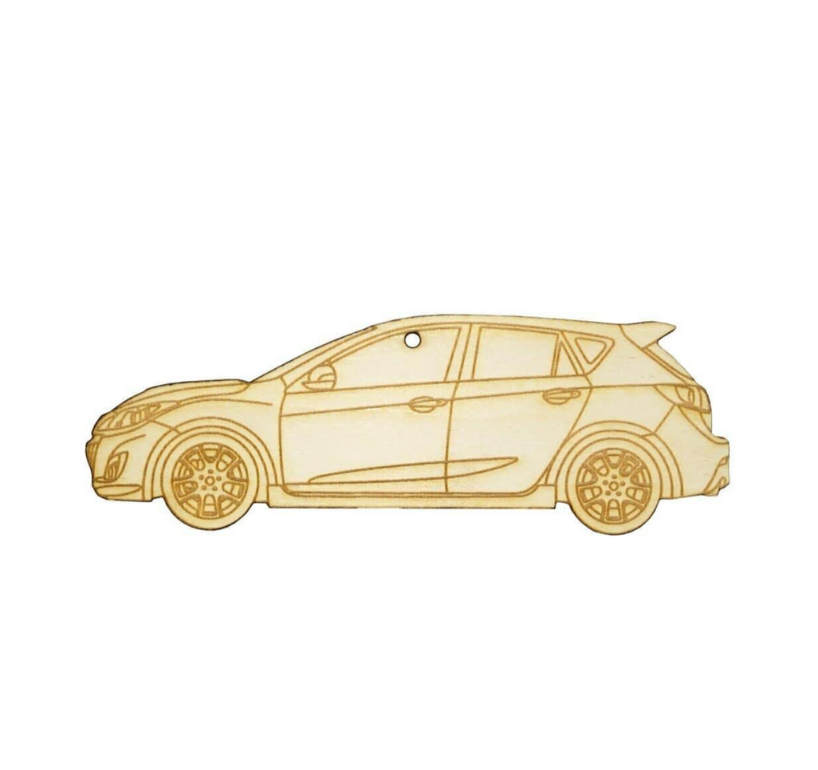 ZSPEC Laser-Engraved Wood Ornament, Style: Mazda Speed3, Birch