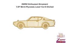 ZSPEC Laser-Engraved Wood Ornament, Style: Nissan KPGC110 GTR, Birch