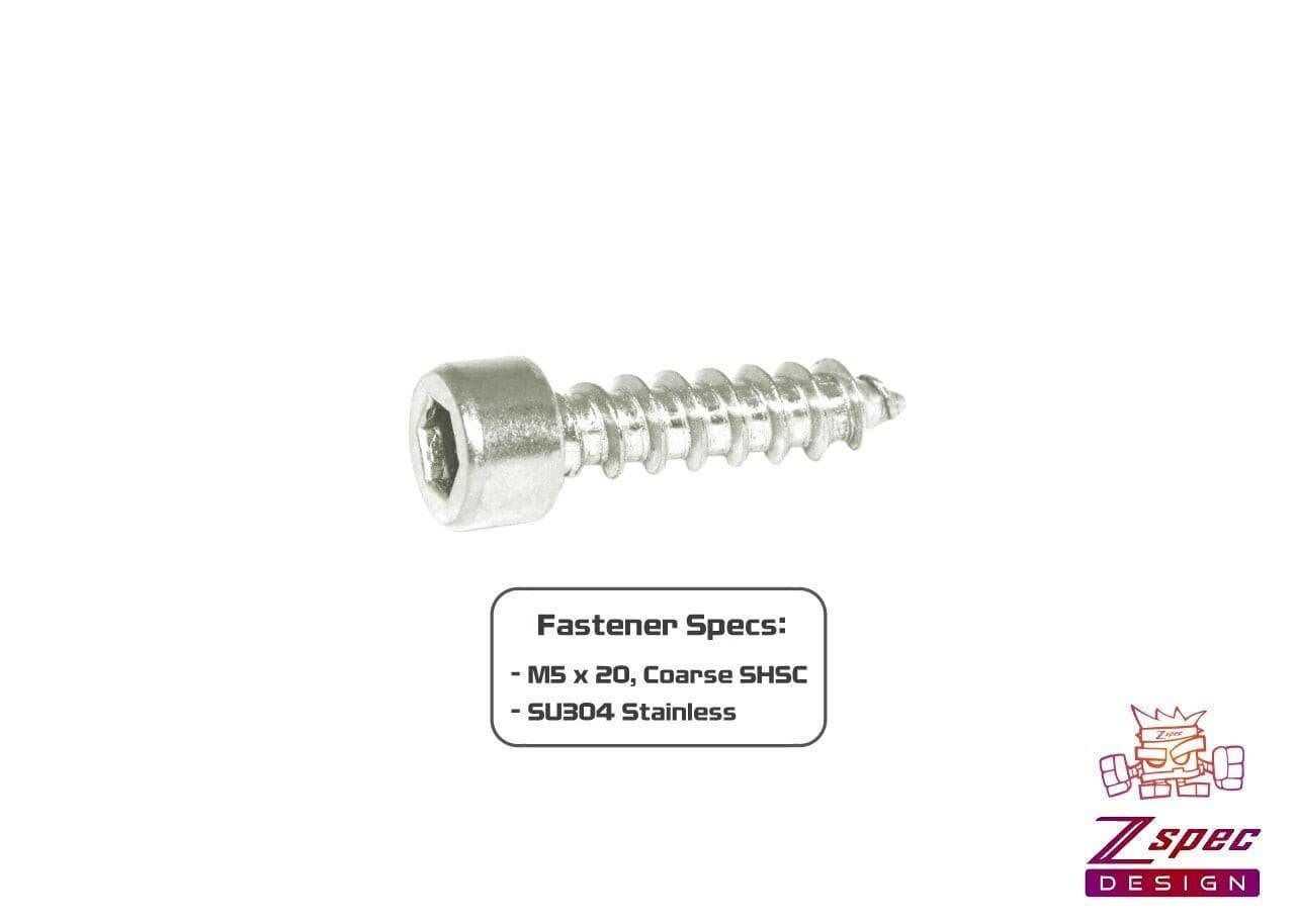 ZSPEC M5x16mm Coarse Socket-Cap SHSC Fasteners, Stainless, 10-Pack