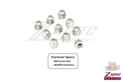 ZSPEC M3-0.5 Stainless Acorn Nuts, Stainless SUS304, 10-Pack