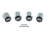 Chrome Valve Stem Tire Caps, Style: AUDI