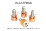 ZSPEC Strut Tower Brace Fasteners for '03-06 Dodge Viper, Stainless & Billet