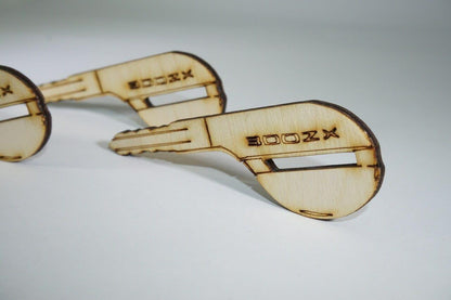 ZSPEC Laser-Engraved Birch Key Ornaments, Set of 4, Style: Nissan 300zx Z32, ~5-inch Wide