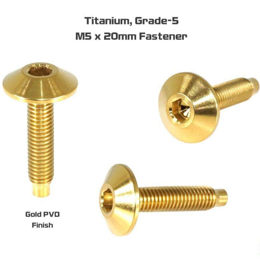 ZSPEC Low-Profile Body Kit Fastener, M5x20mm, Titanium w/ Rivet Nut, Sold per Each