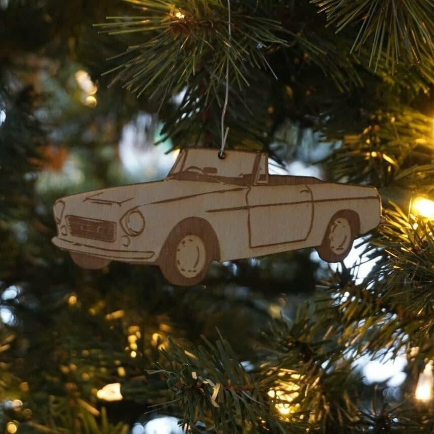 ZSPEC Laser-Engraved Birch Ornament, Style: Datsun Roadster (1600/2000), ~5-inch Wide