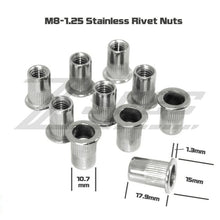 ZSPEC M8-1.25 Rivet Nuts, SUS304 Stainless Steel, 10-Pack