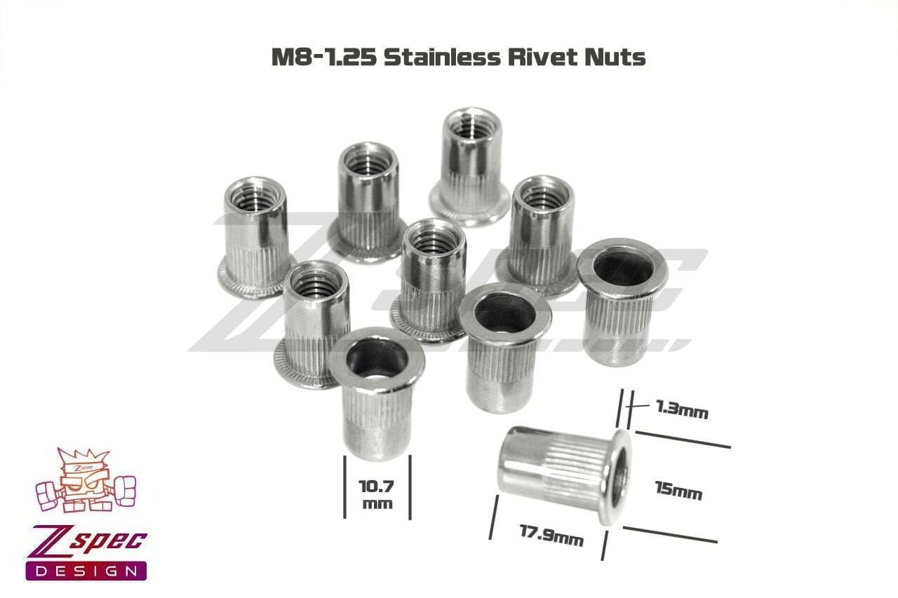 ZSPEC M8-1.25 Rivet Nuts, SUS304 Stainless Steel, 10-Pack