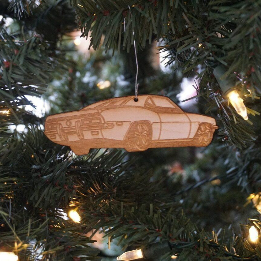 ZSPEC Laser-Engraved Birch Ornament, Style: Late '60's Camaro, ~5-inch Wide