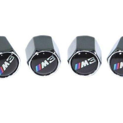 Chrome Valve Stem Tire Caps, Style: BMW M3